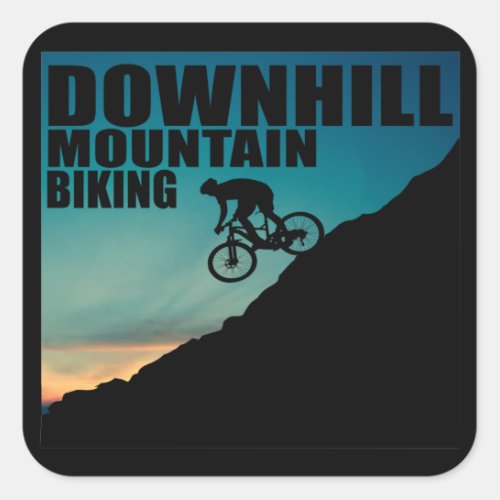 Downhill mountain biking square sticker