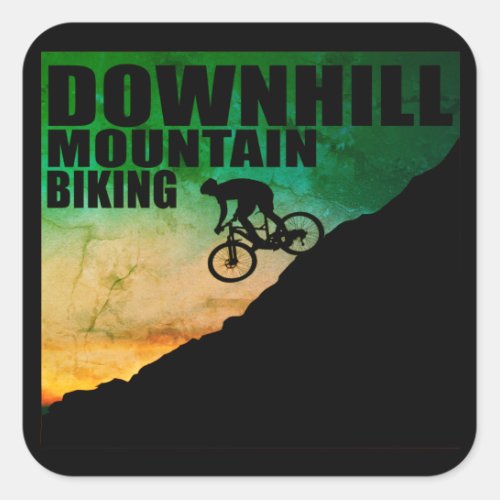 Downhill mountain biking square sticker