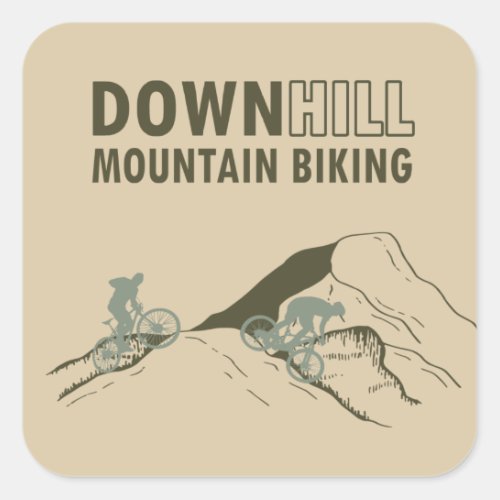 Downhill mountain biking square sticker