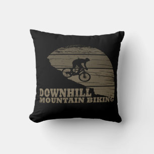  Downhill Mountain Biking Throw Pillow