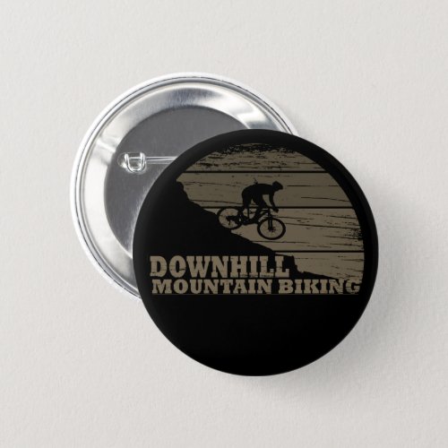 Downhill mountain biking vintage button