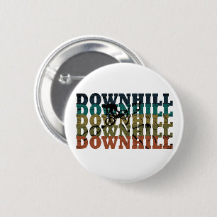 Downhill mountain biking vintage button