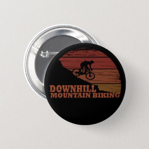 Downhill mountain biking vintage button