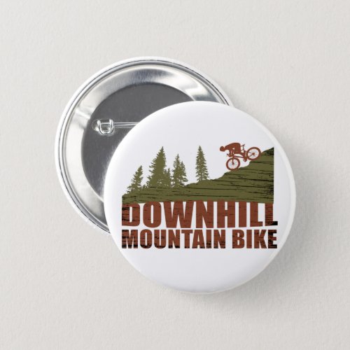 Downhill mountain biking vintage button