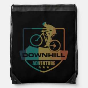 downhill mountain biking vintage drawstring bag