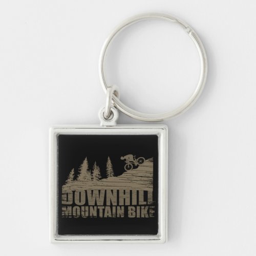 Downhill mountain biking vintage keychain