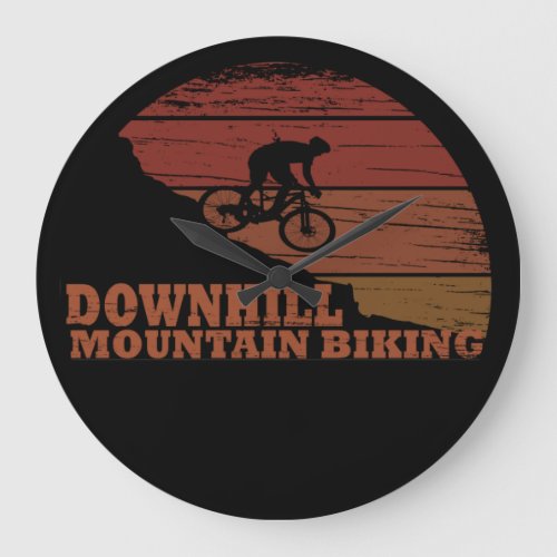 Downhill mountain biking vintage large clock