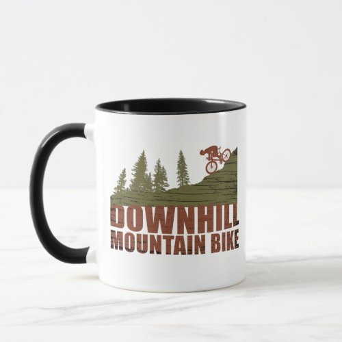 Downhill mountain biking vintage mug