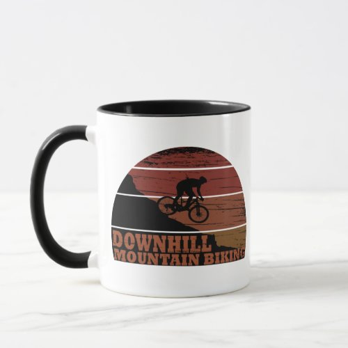 Downhill mountain biking vintage mug