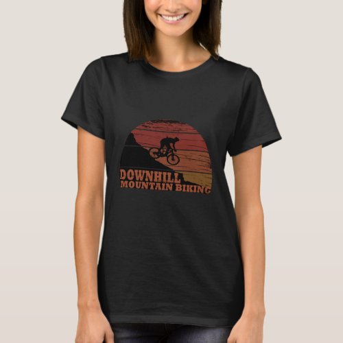 Downhill mountain biking vintage T_Shirt