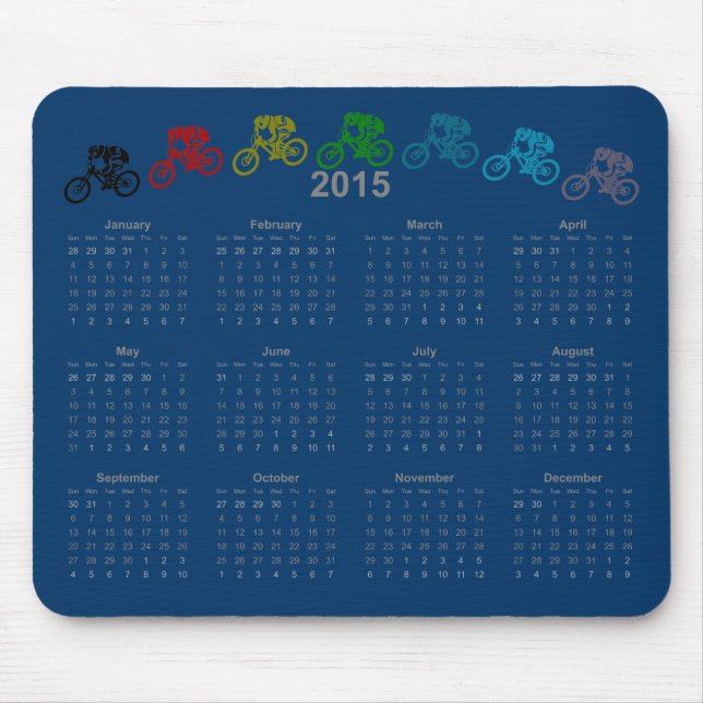 Downhill MTB jump calendar 2015 Mouse Pad (Front)