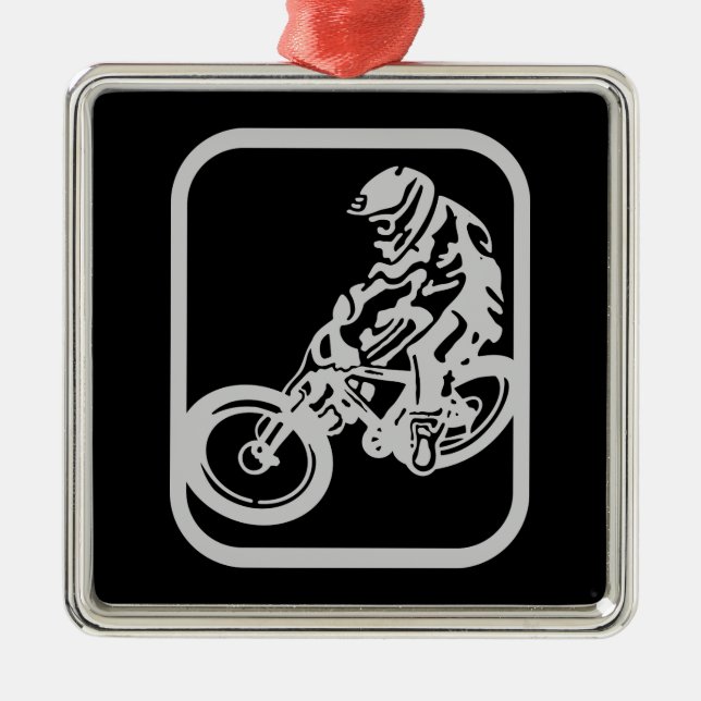 Downhill MTB Metal Ornament (Front)