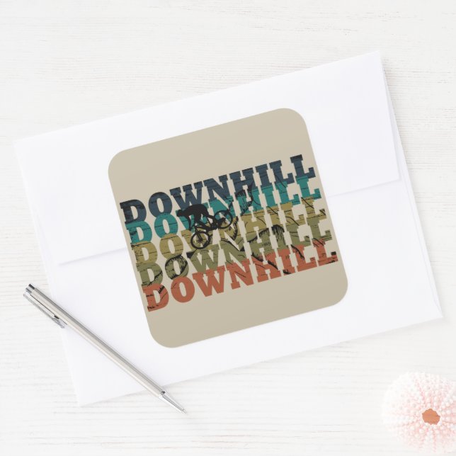 Downhill MTB Square Sticker (Envelope)