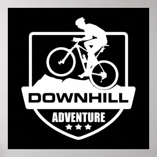 downhill off road mountain biking poster