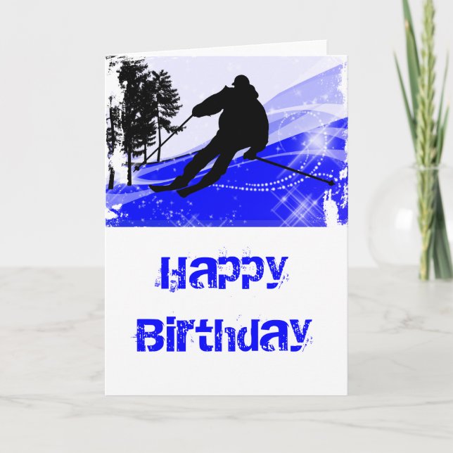 Downhill on the Ski Slope Card (Front)