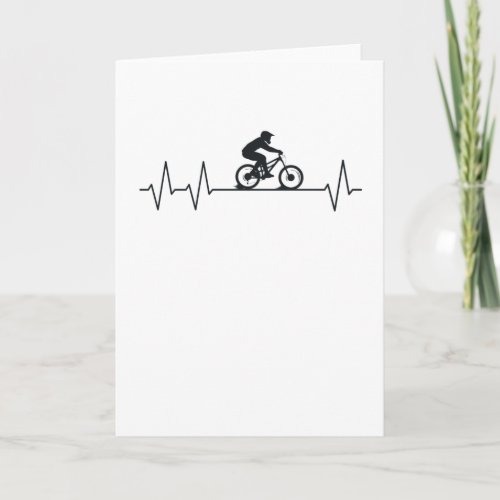 Downhill Pulse Biker Heartbeat Mountain Biking MTB Card
