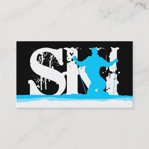 Customizable downhill ski stripes business card template