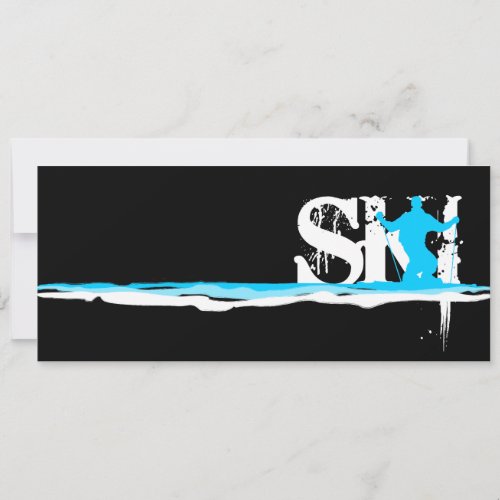 downhill ski stripes personalized announcement