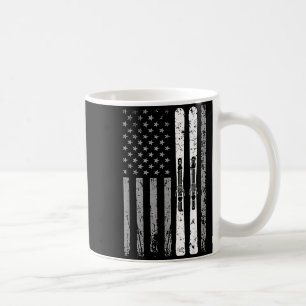 Downhill ski team 4th of july usa american flag coffee mug