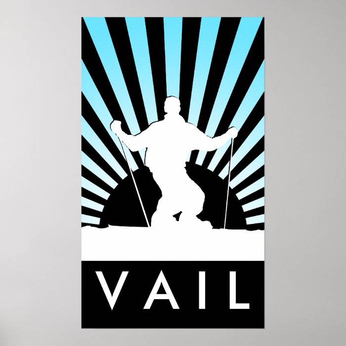 downhill ski vail poster