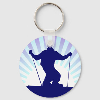 downhill skier keychain