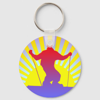 downhill skier keychain