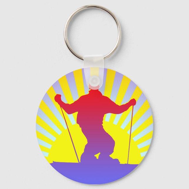 downhill skier keychain (Front)