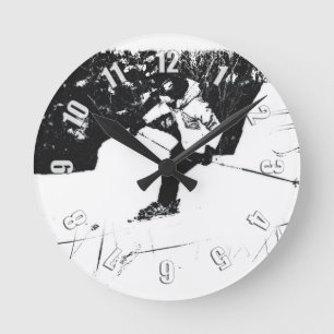 Downhill Skier - Let's Ski! Round Clock