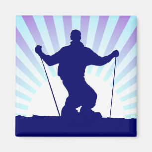 downhill skier magnet