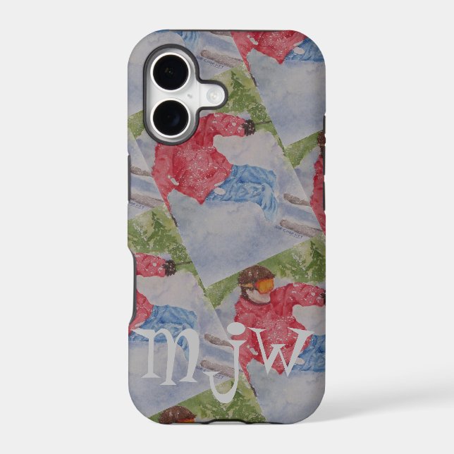 DOWNHILL SKIER MONOGRAM IPHONE CASE (Back)