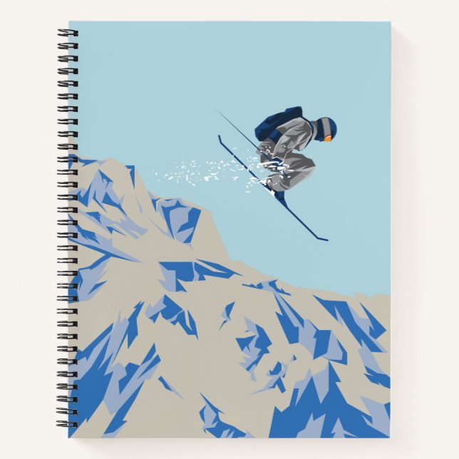 Downhill skier, Mountains, extreme sports Notebook (Front)