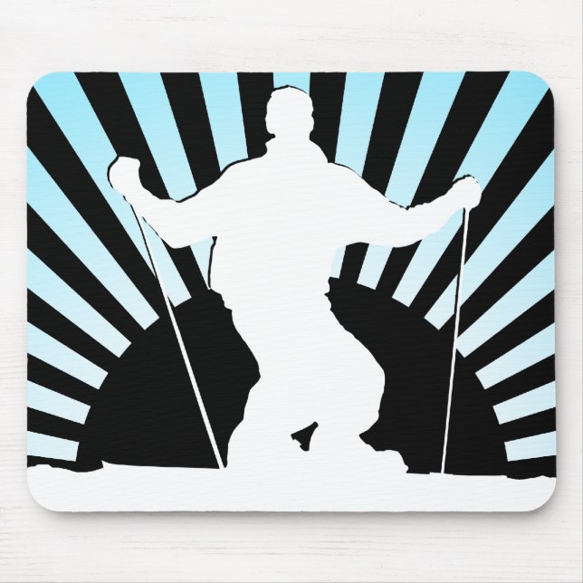 downhill skier mouse pad (Front)