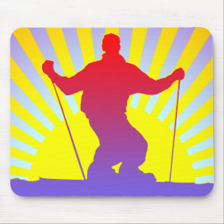 downhill skier mouse pad