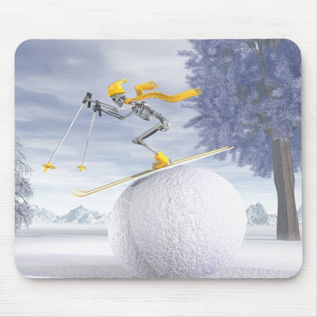 Downhill skier mouse pad (Front)
