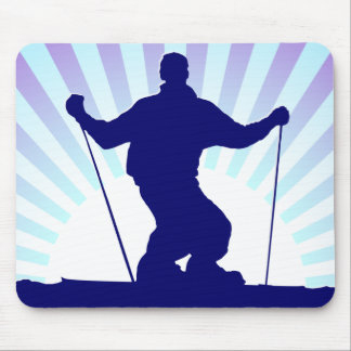 downhill skier mouse pad