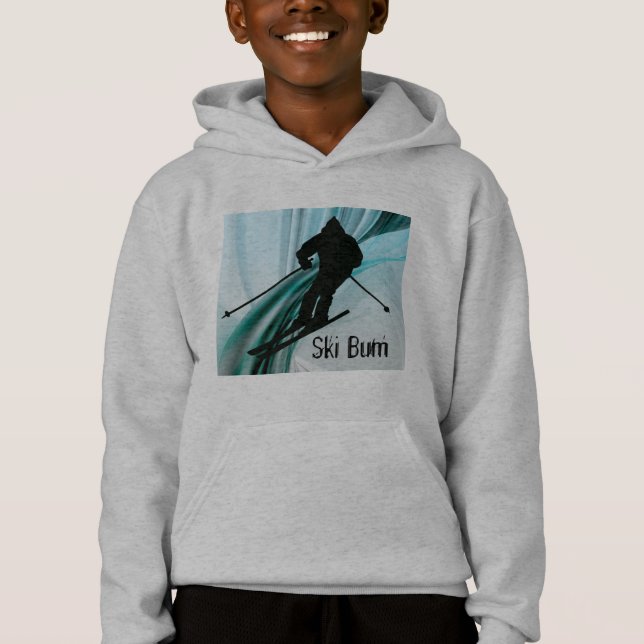 Downhill Skier on Icy Ribbons Hoodie (Front)