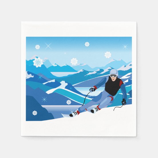 Ski Paper & Party Napkins | Zazzle