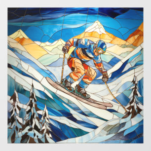 Downhill Skier Window Cling