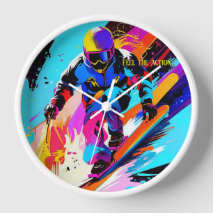 Downhill skiier clock