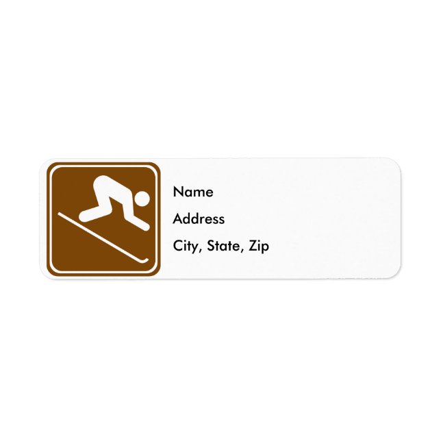 Downhill Skiing Facilities Highway Sign Label (Front)