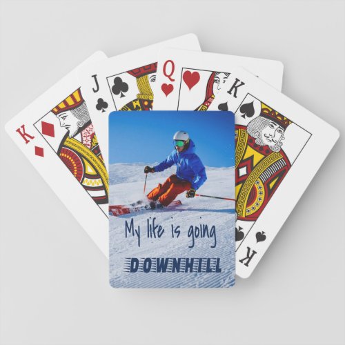 Downhill Skiing Funny Motivational Snow Ski Poker Cards