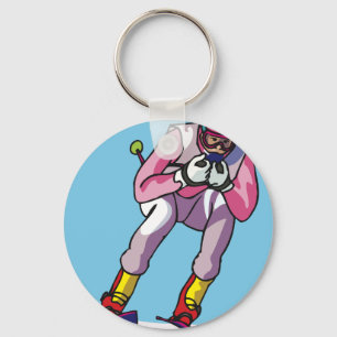 Downhill Skiing Keychain