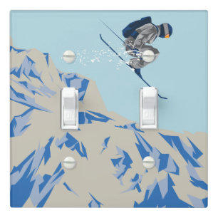 Downhill skiing, Mountains, extreme sports Light Switch Cover