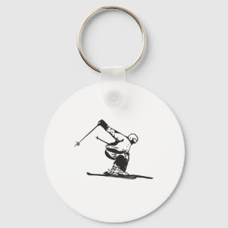Downhill Skiing Skier  Keychain