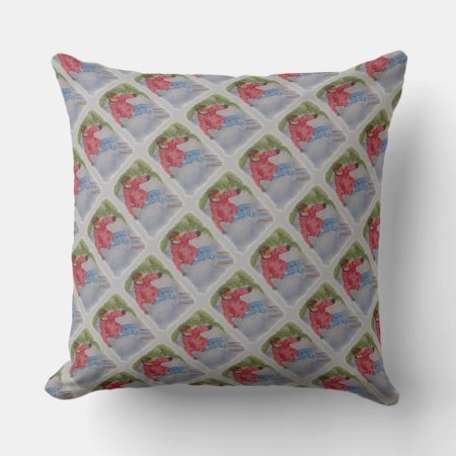 DOWNHILL SKIING THROW PILLOW