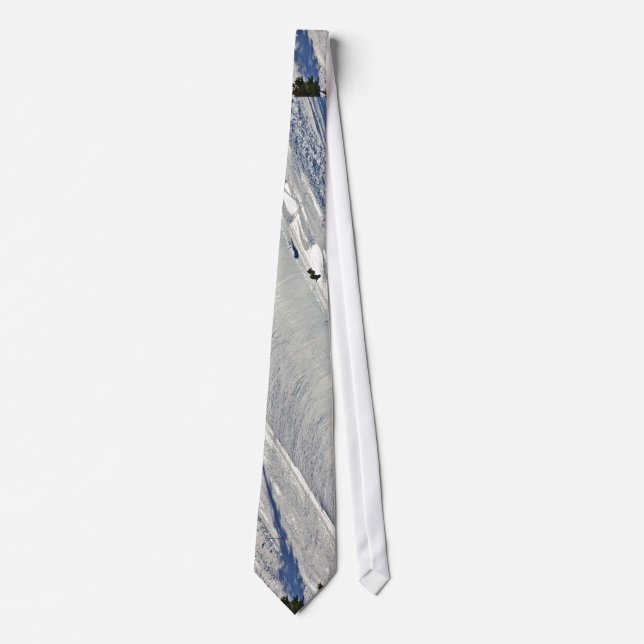 Downhill Skiing Winter Scene Tie (Front)