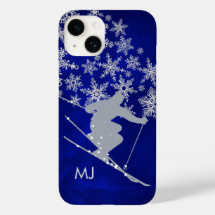 Downhill Snow Ski Blue Monogram Case-Mate iPhone 14 Case
