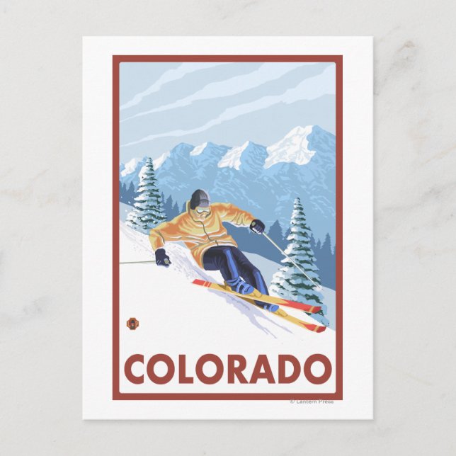 Downhill Snow SkierColorado Postcard (Front)
