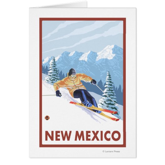 Downhill Snow SkierNew Mexico Cards (Front)
