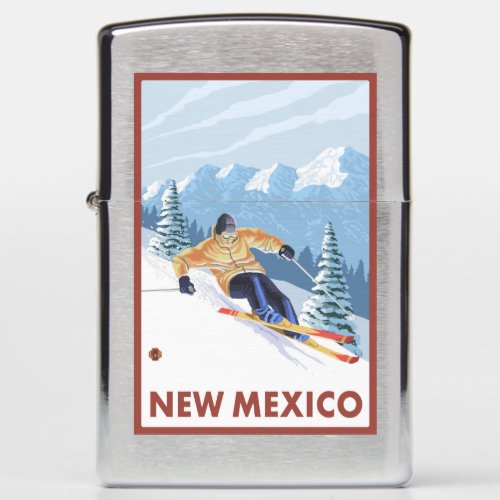 Downhill Snow SkierNew Mexico Zippo Lighter